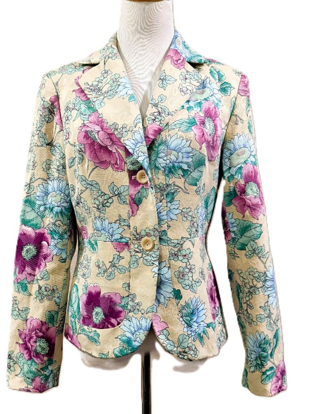 Vintage Brocade like Casual Corner Tailor fit Blazer for Women Size 6